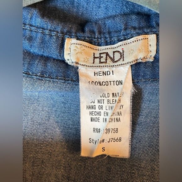 Hendi Midi Shirt Dress Chambray Button Down Size M - Picture 8 of 8